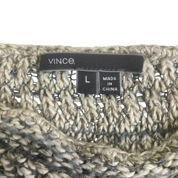Vince Long Line Sweater | L | Linen Silk Blend | Open Knit Slub | Beachy Summer - Picture 3 of 11